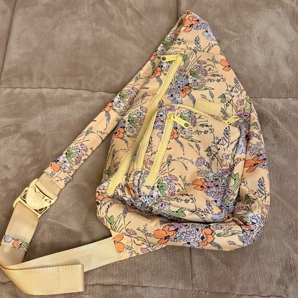 Vera Bradley Floral Sling Backpack in Yellow - Picture 1 of 9